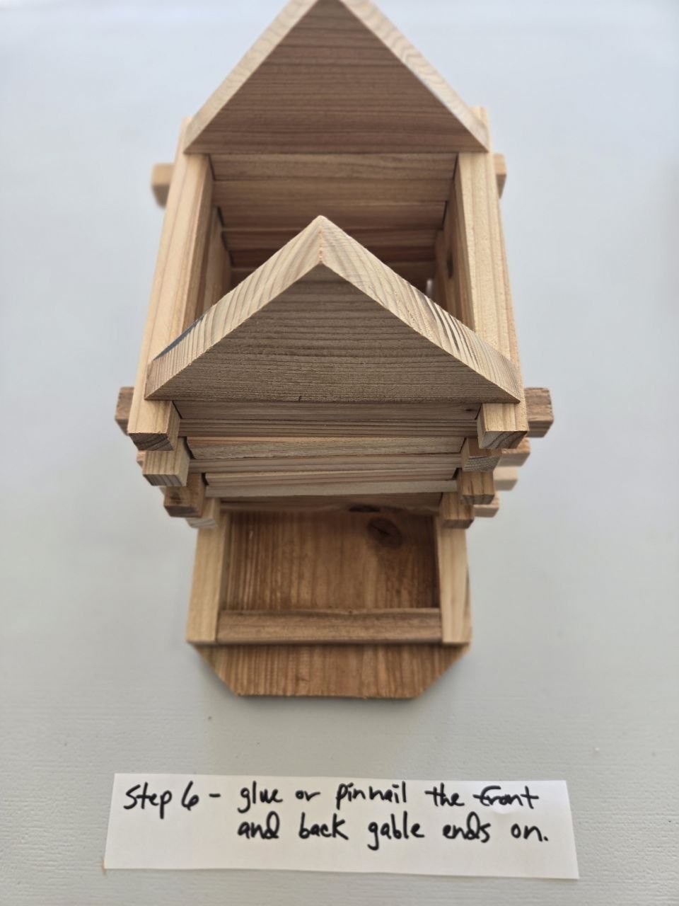 Bird feeder assembly step 6