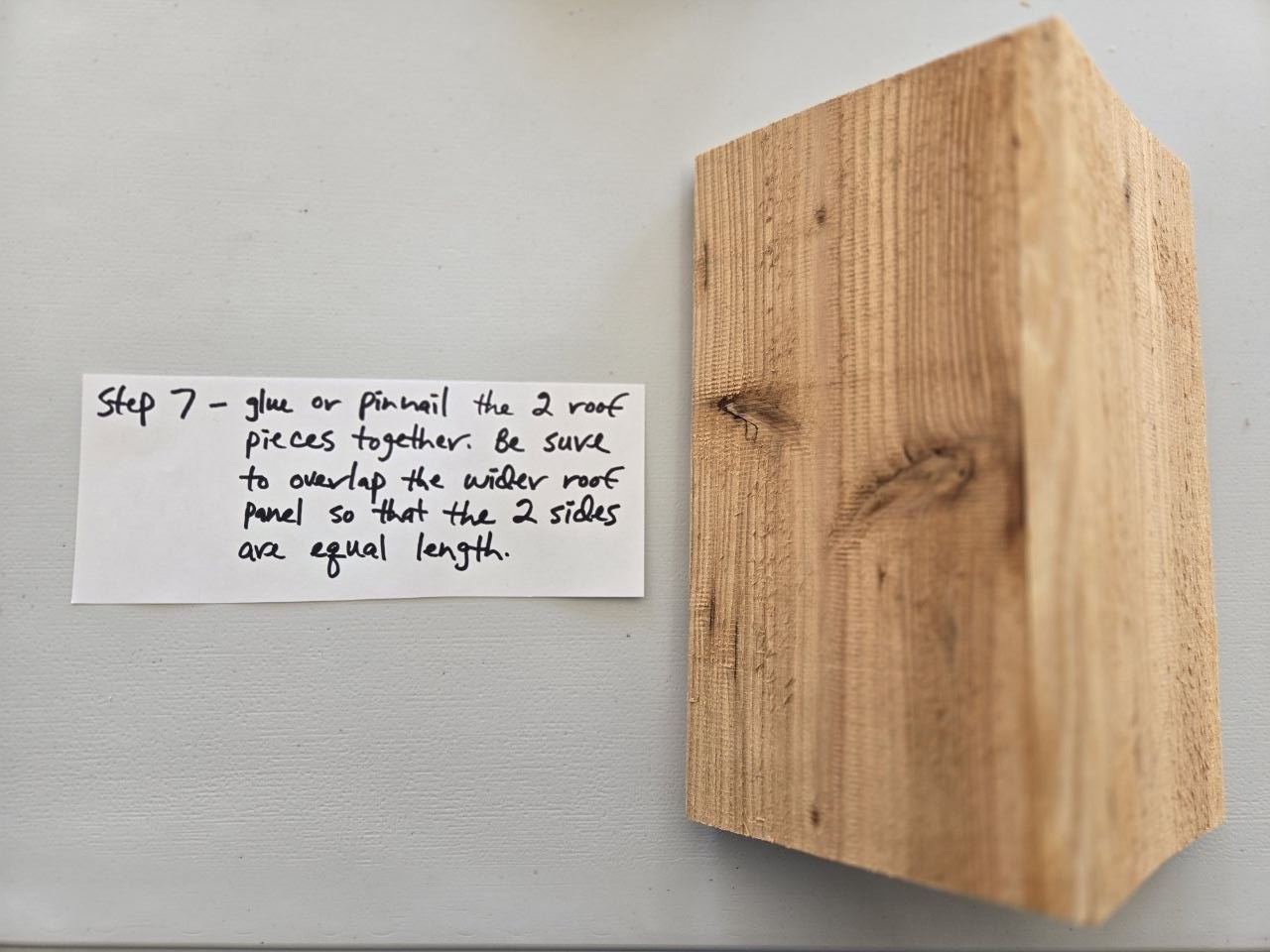 Bird feeder assembly step 7a