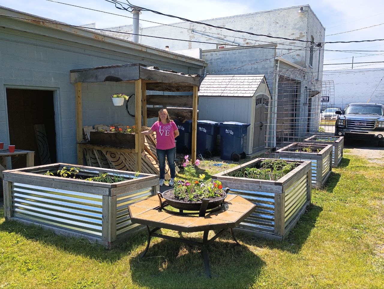 Raised beds and pergola